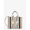 Woody linen canvas and leather crossbody bag