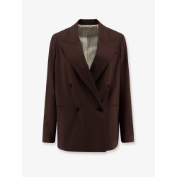 Double-breasted stretch virgin wool blazer