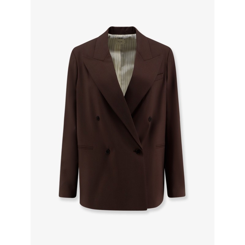 Double-breasted stretch virgin wool blazer