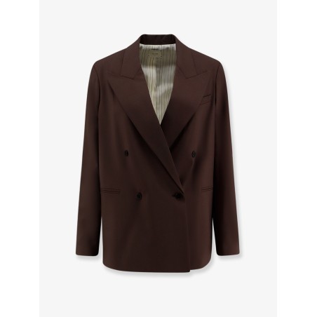 Double-breasted stretch virgin wool blazer