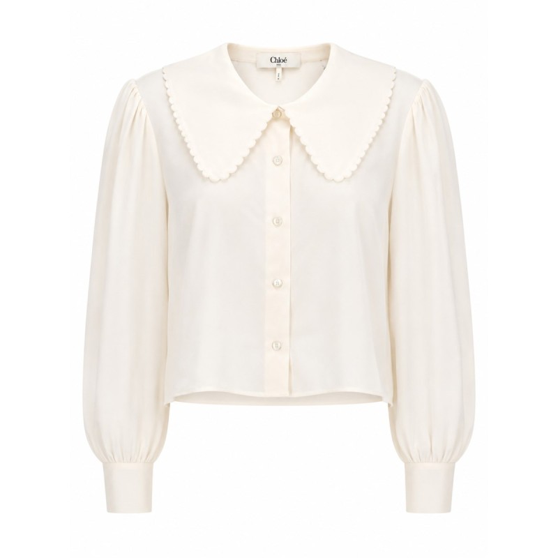 BLUSA CON MANICHE A SBUFFO IN CRÊPE DE CHINE