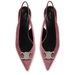 alma triomphe velvet flat slingback 05