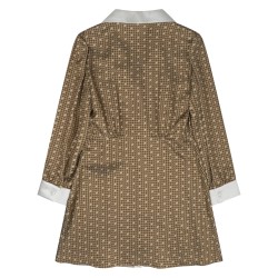 silk twill mini shirt dress