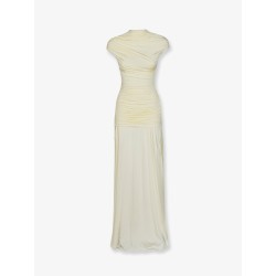 Draped jersey long dress