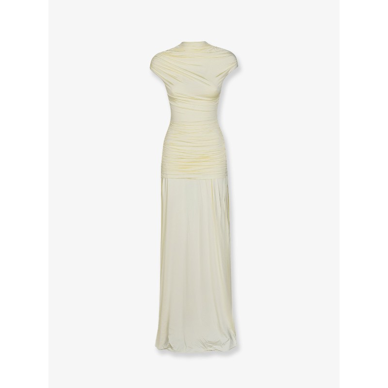 Draped jersey long dress