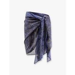 Lucilia cotton and silk blend pareo scarf