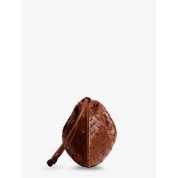 Medium Dustbag leather clutch bag with Intrecciato effect