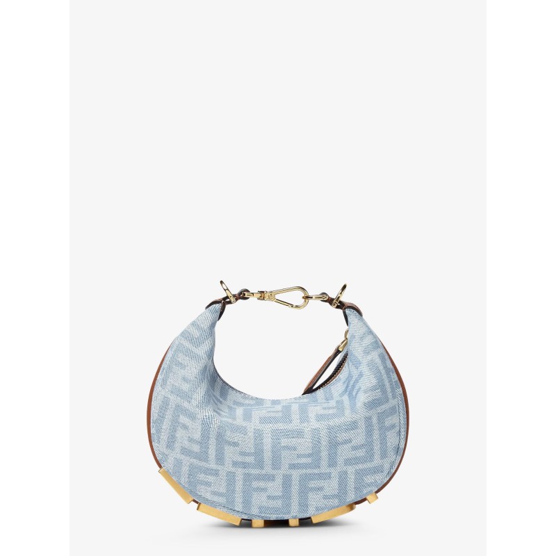 Fendigraphy Mini denim handbag with all-over FF logo