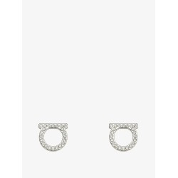 Gancini Crystals Brass Earrings