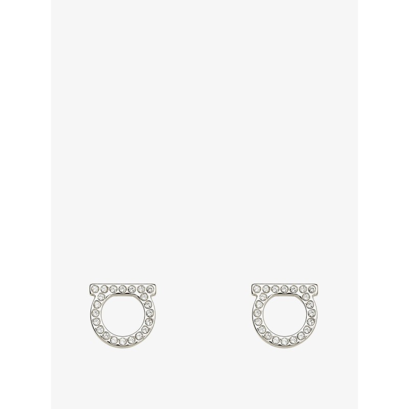 Gancini Crystals Brass Earrings