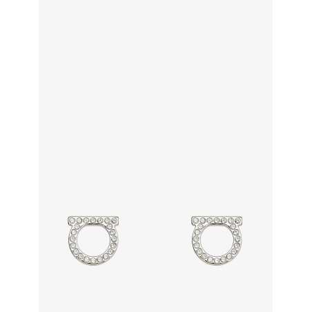 Gancini Crystals Brass Earrings