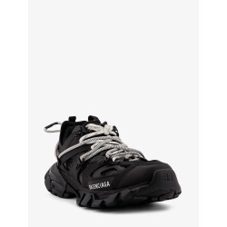 Track mesh sneakers with double laces