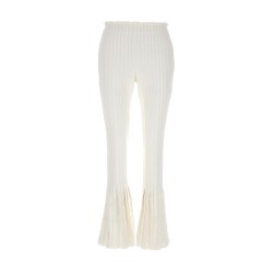 Ribbed pleated pants