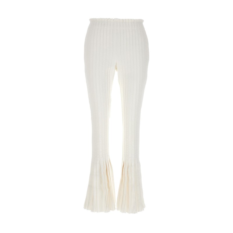 Ribbed pleated pants