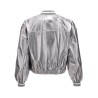 Laminated leather bomber jacket