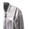 Laminated leather bomber jacket