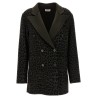 Animal print double-breasted blazer