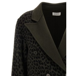 Animal print double-breasted blazer