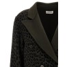 Animal print double-breasted blazer