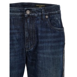 Fringed stitching jeans