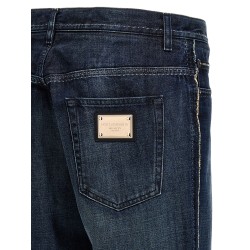 Fringed stitching jeans
