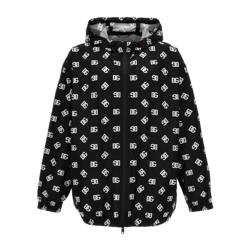 Logo print hooded jacket