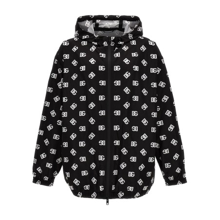 Logo print hooded jacket