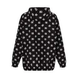 Logo print hooded jacket