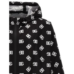 Logo print hooded jacket