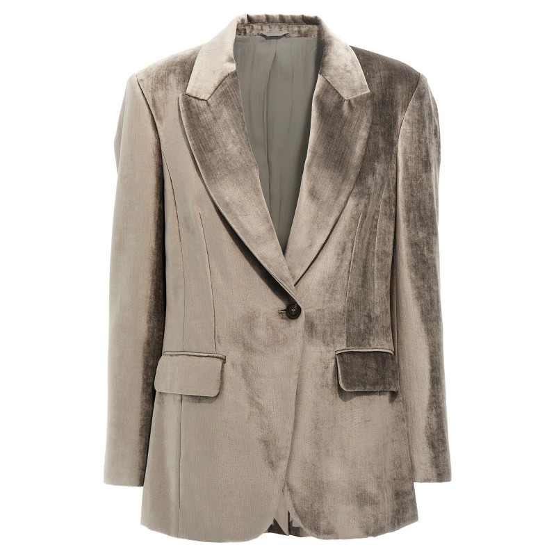 Single-breasted chenille blazer