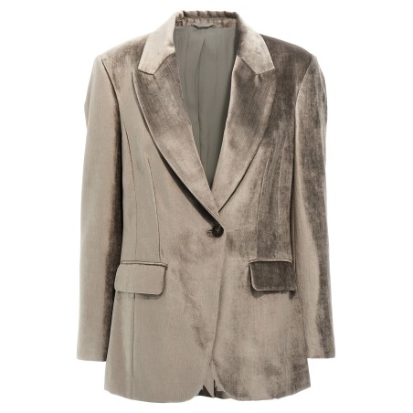 Single-breasted chenille blazer