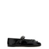Buckle and bow ballet flats