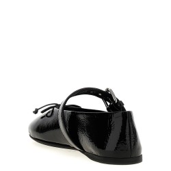 Buckle and bow ballet flats