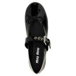 Buckle and bow ballet flats