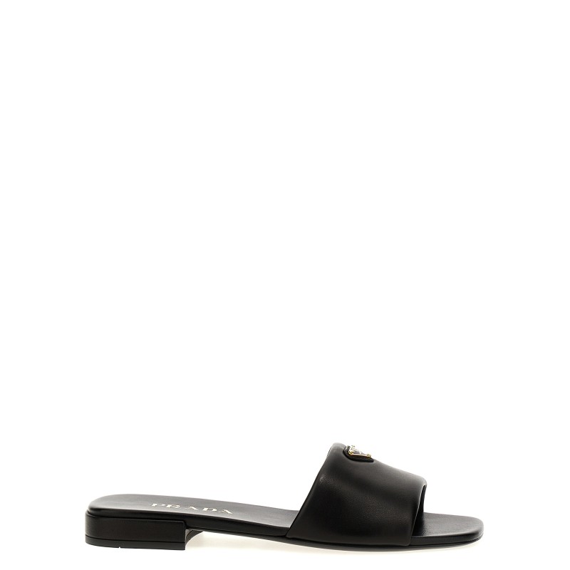 Logo leather sandals