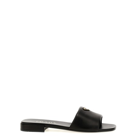 Logo leather sandals