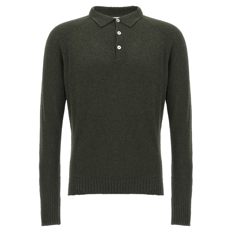 Bouclé cotton polo shirt