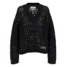 'Black Crochet V-neck' sweater