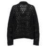 'Black Crochet V-neck' sweater