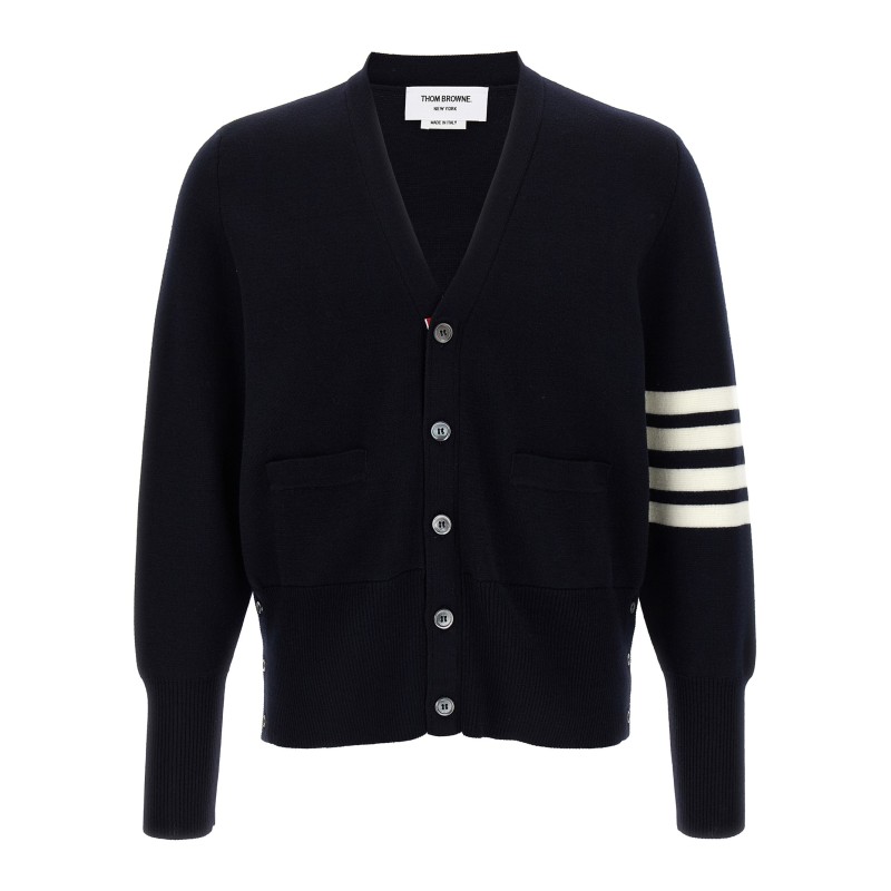 '4-Bar' Wool cardigan