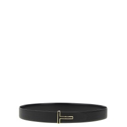 Logo buckle reversible belt