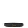 Logo buckle reversible belt
