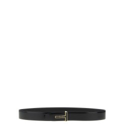 Logo buckle reversible belt