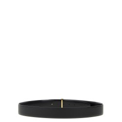 Logo buckle reversible belt
