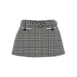 Bouclé wool skort