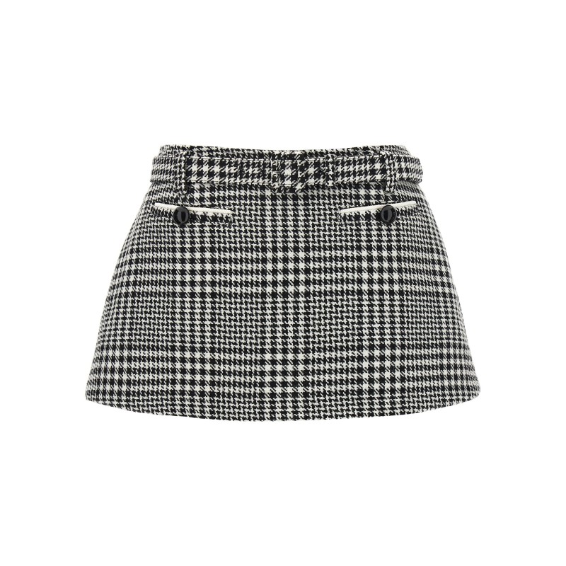 Bouclé wool skort