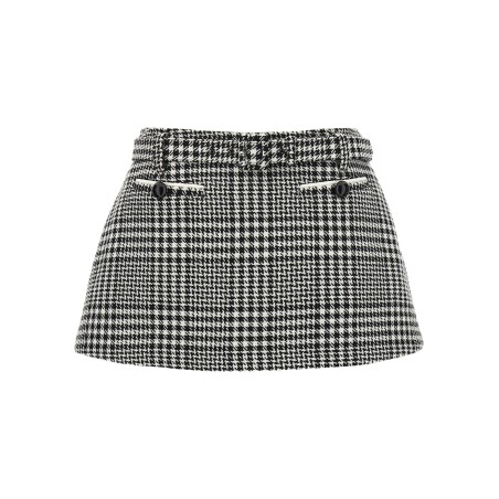 Bouclé wool skort