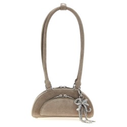 'Suede mini with charm' shoulder bag