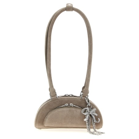 'Suede mini with charm' shoulder bag