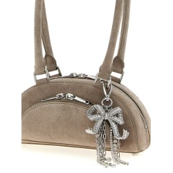 'Suede mini with charm' shoulder bag